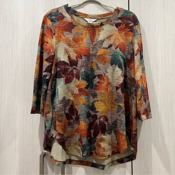 NEW Christopher & Banks Fall Leaf Tee | Petite Large | NWOT - Picture 1 of 8